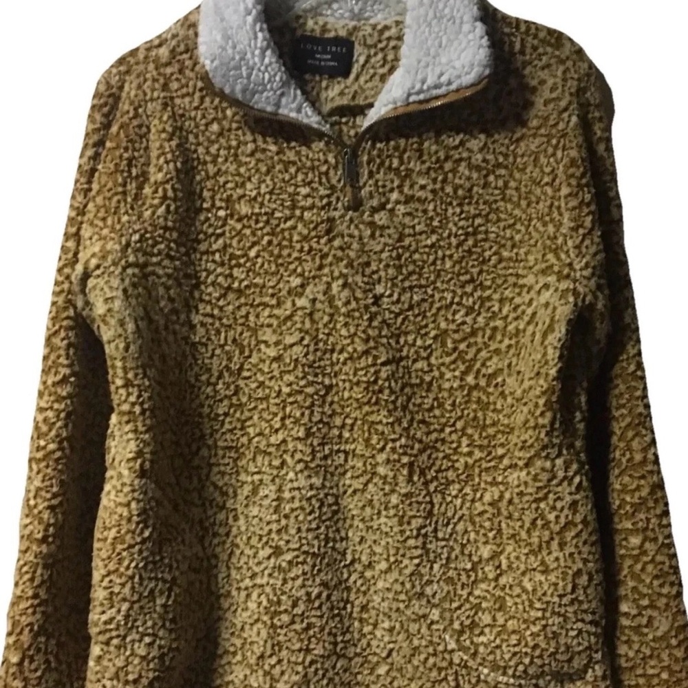 Love Tree ~ Women’s ~Jacket ~ Medium ~ Sherpa ~ 1/4 Zip ~ Pullover
